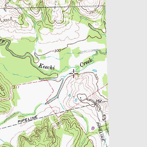 Topographic Map of Plum Creek, TX