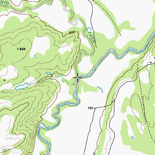 Topographic Map of Plum Creek, TX