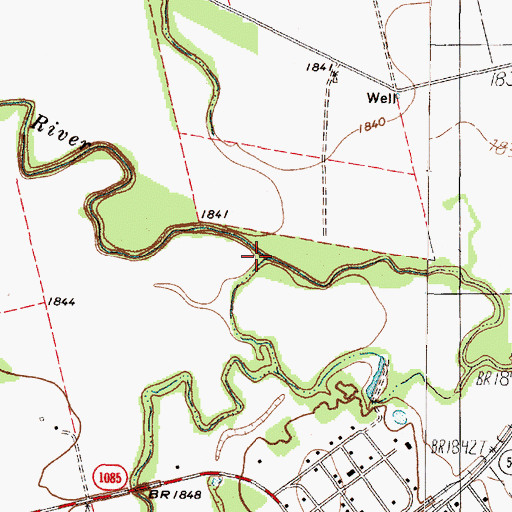 Topographic Map of Plum Creek, TX