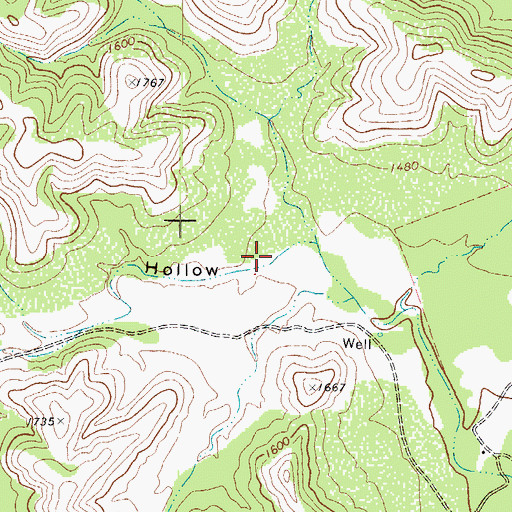 Topographic Map of Plum Hollow, TX