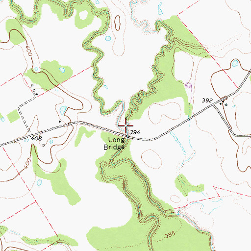 Topographic Map of Plummers Creek, TX