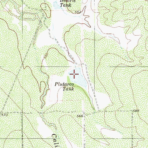 Topographic Map of Plutarco Tank, TX