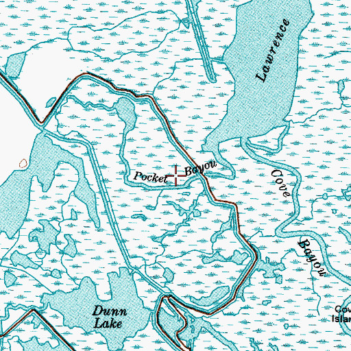 Topographic Map of Pocket Bayou, TX