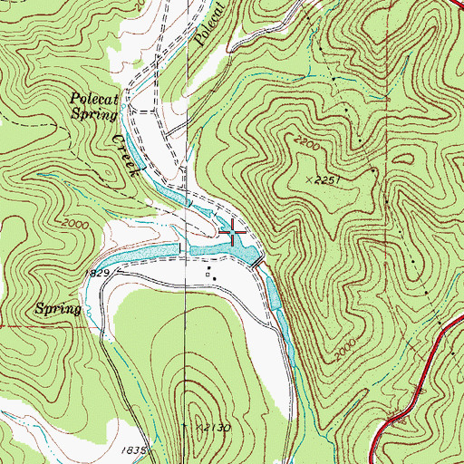Topographic Map of Polecat Creek, TX