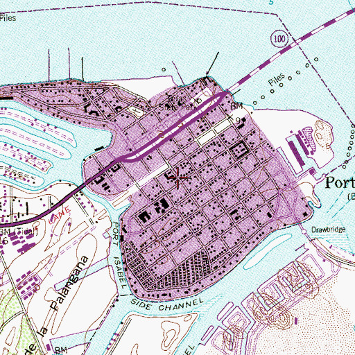 Topographic Map of Port Isabel, TX