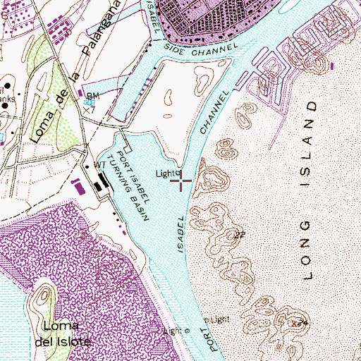 Topographic Map of Port Isabel Channel, TX