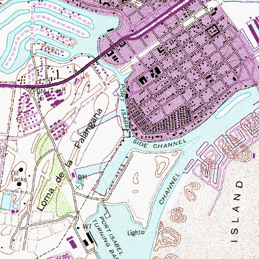 Topographic Map of Port Isabel Side Channel, TX