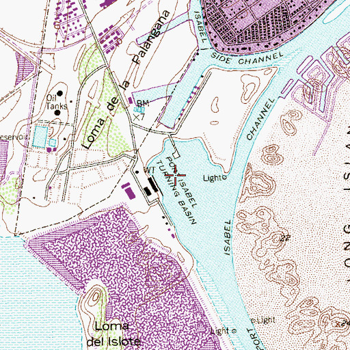 Topographic Map of Port Isabel Turning Basin, TX