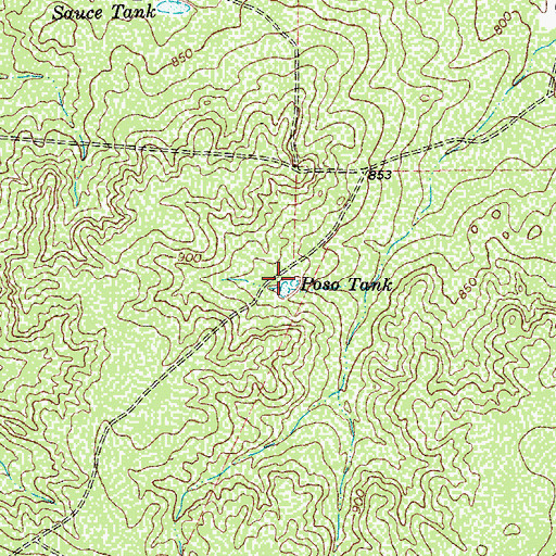 Topographic Map of Poso Tank, TX