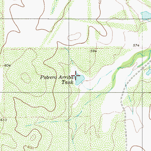 Topographic Map of Potrero Arriba Tank, TX