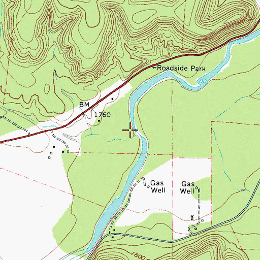 Topographic Map of Potter Creek, TX