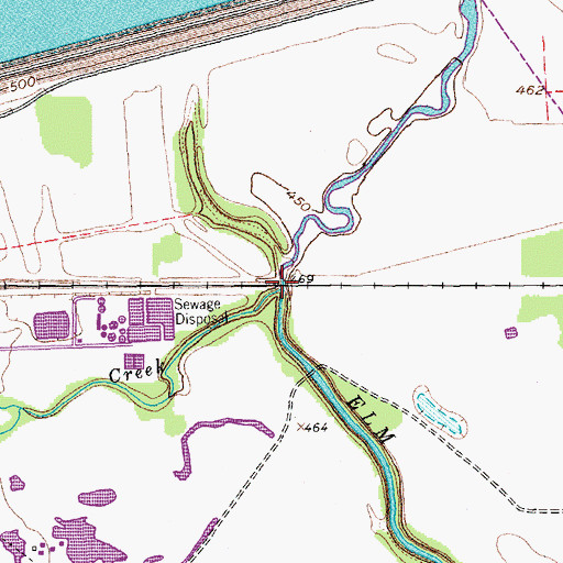 Topographic Map of Prairie Creek, TX