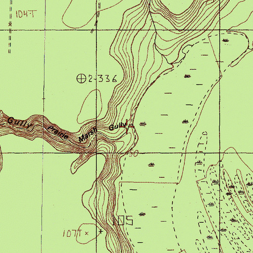 Topographic Map of Prairie Marsh Gully, TX