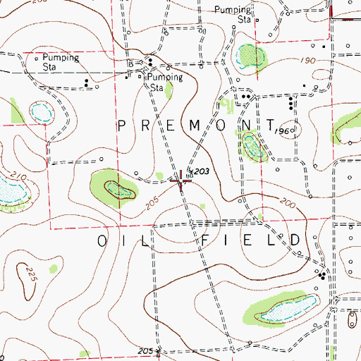 Topographic Map of Premont Oil Field, TX