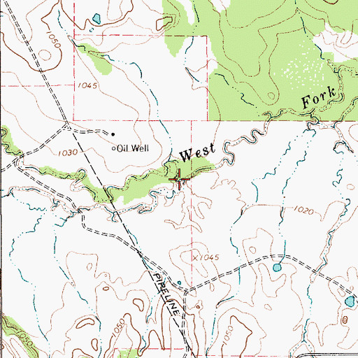 Topographic Map of Prickly Pear Branch, TX