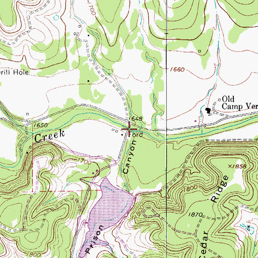 Topographic Map of Prison Canyon, TX