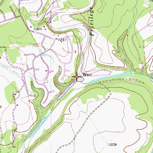Topographic Map of Privilege Creek, TX