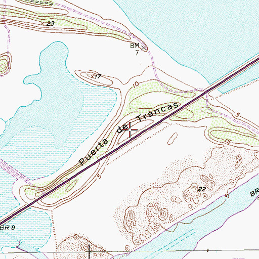 Topographic Map of Puerta de Trancas, TX