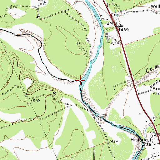 Topographic Map of Pulliam Creek, TX