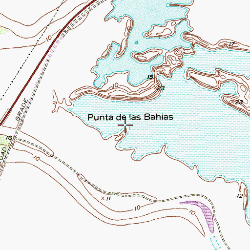 Topographic Map of Punta de las Bahias, TX