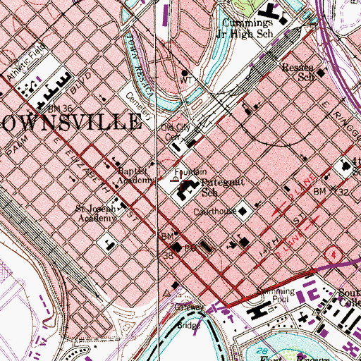 Topographic Map of Putegrat School, TX