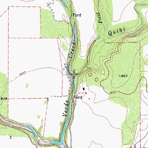 Topographic Map of Quihi Creek, TX