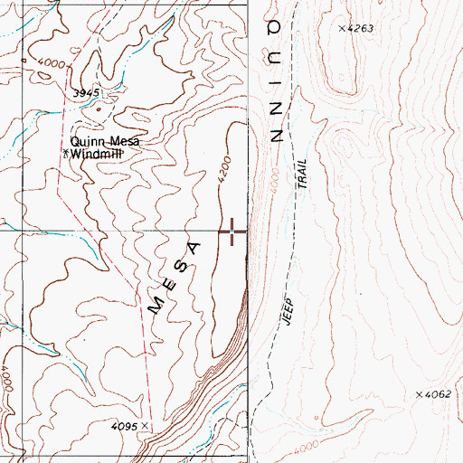 Topographic Map of Quinn Mesa, TX
