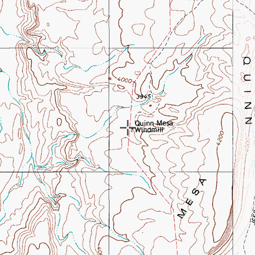Topographic Map of Quinn Mesa Windmill, TX