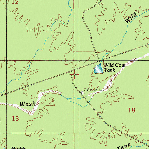 Topographic Map of Wild Cow Ravine, AZ