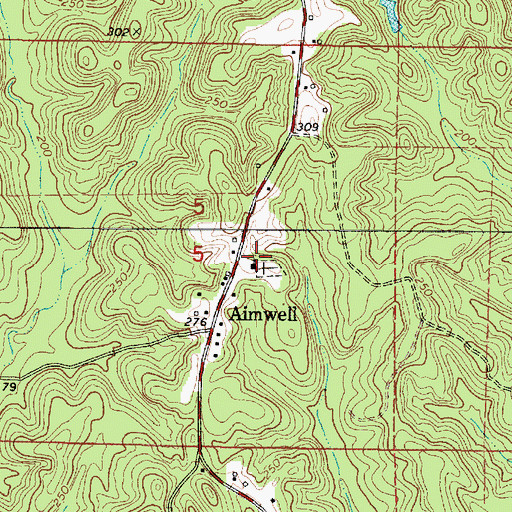 Topographic Map of Aimwell Baptist Church, AL