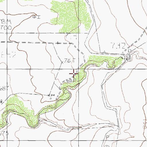 Topographic Map of R Baker, TX