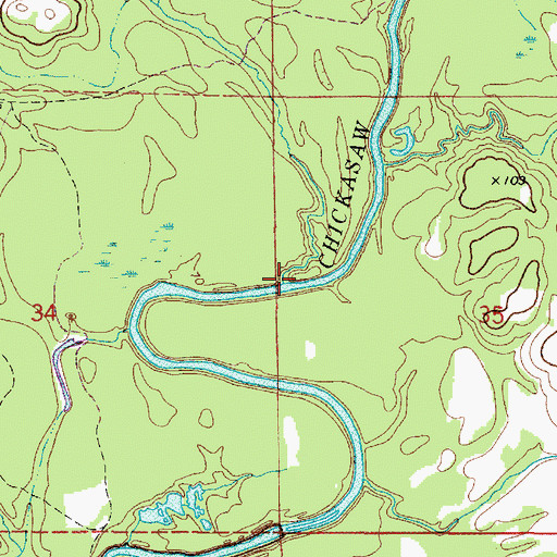 Topographic Map of Allen Creek, AL