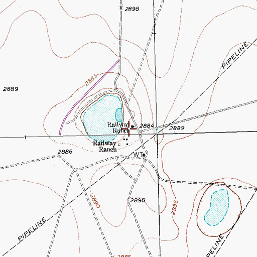 Topographic Map of Railway Ranch, TX