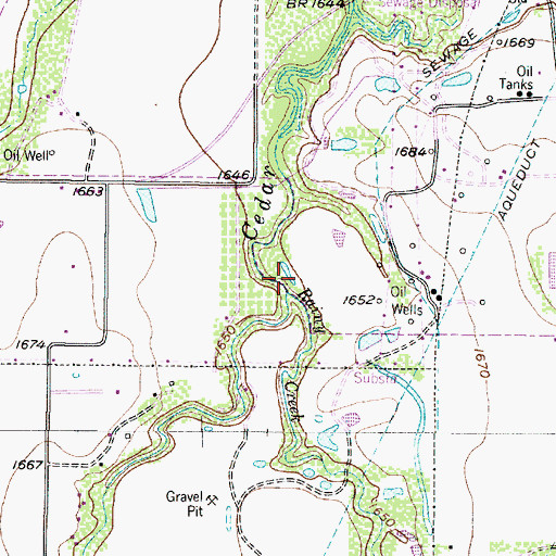Topographic Map of Rainy Creek, TX