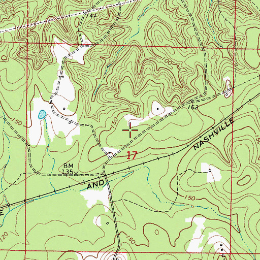 Topographic Map of Anopia (historical), AL