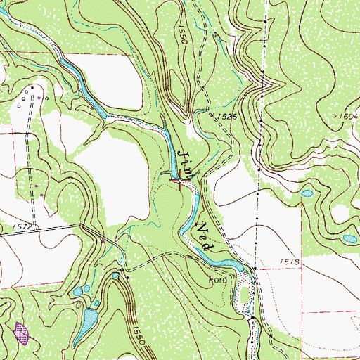 Topographic Map of Ranch Creek, TX