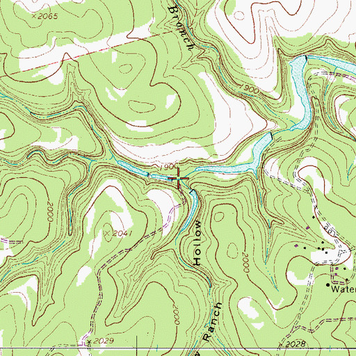 Topographic Map of Ranch Hollow, TX