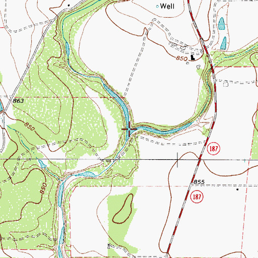 Topographic Map of Rancheros Creek, TX