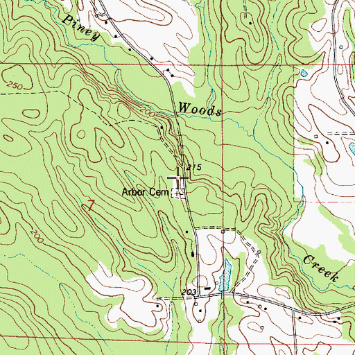 Topographic Map of Arbor Church (historical), AL