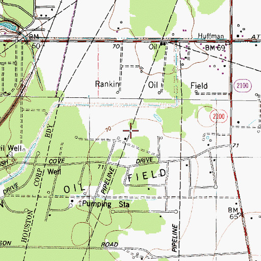 Topographic Map of Rankin Oil Field, TX