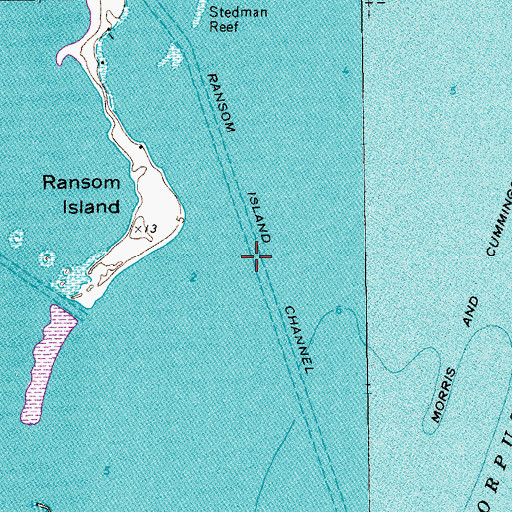 Topographic Map of Ransom Island Channel, TX