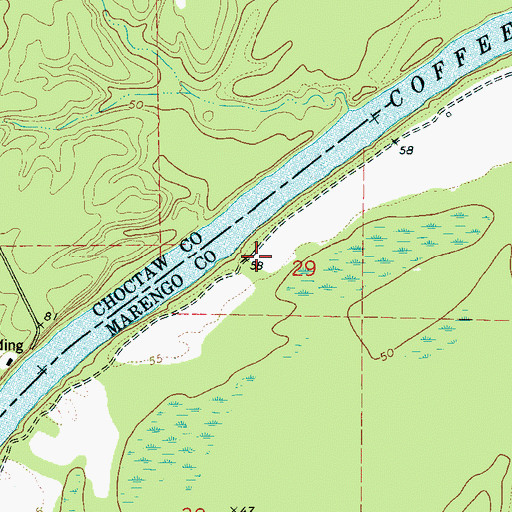 Topographic Map of B L Turners Landing (historical), AL