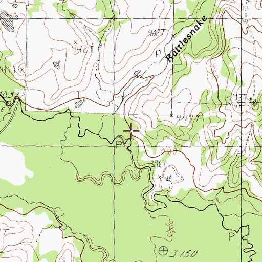 Topographic Map of Rattlesnake Creek, TX