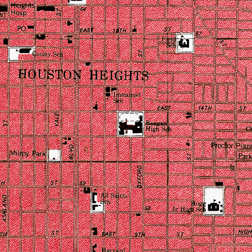 Topographic Map of Reagan High School, TX