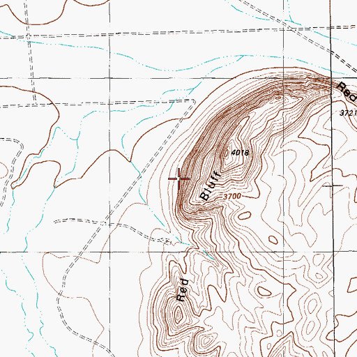 Topographic Map of Red Bluff, TX