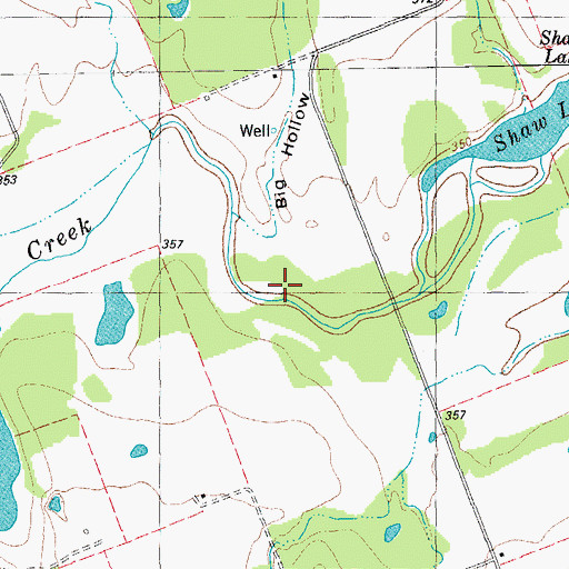 Topographic Map of Red Branch, TX
