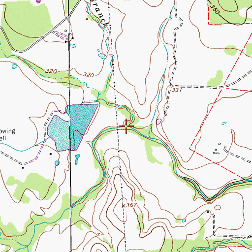 Topographic Map of Red Branch, TX