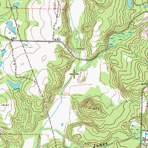 Topographic Map of Red Branch, TX