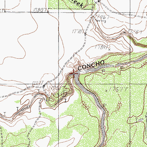 Topographic Map of Red Creek, TX