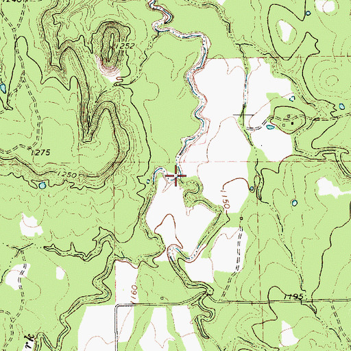 Topographic Map of Red Fork Rush Creek, TX
